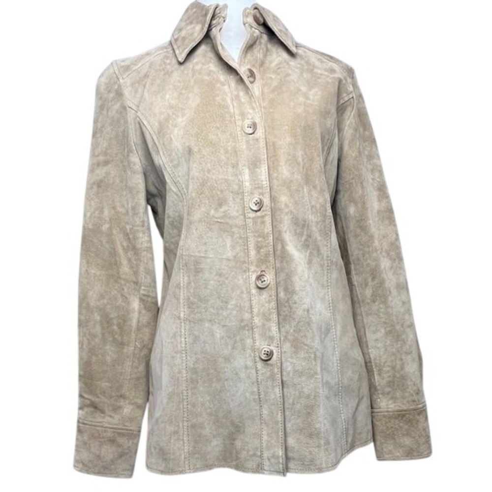 Valerie Stevens Suede Button Up Shacket Jacekt SZ SP Western Cowgirl Chic